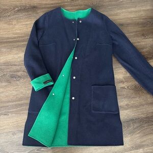 New! Reversible! Talbots boiled merino wool long jacket/ coat